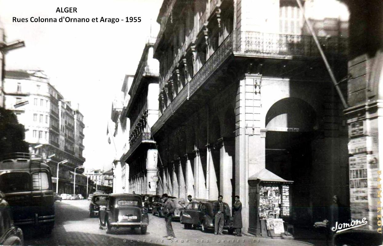 Alger - Rues Colonna d'Ornano et Arago - 1955.jpg